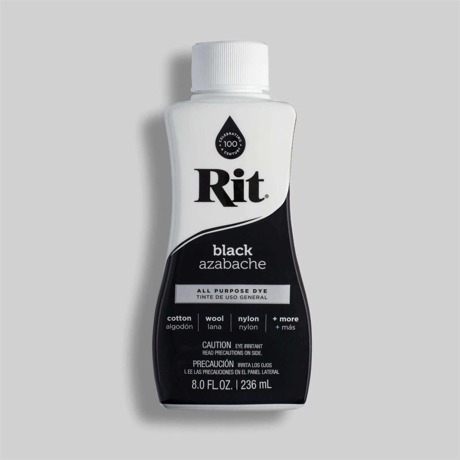 Rit Dye Liquid 8oz Bottle - Black - Funky Home Crafts