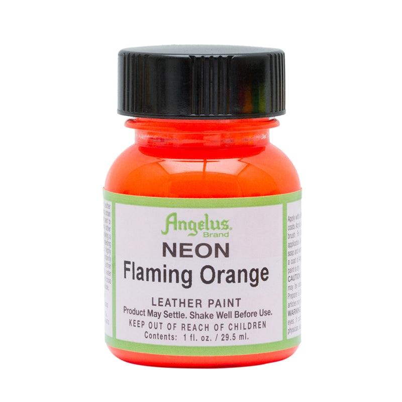 Angelus Leather Paint Neon Flaming Orange 29.5ml - Funky Home Crafts