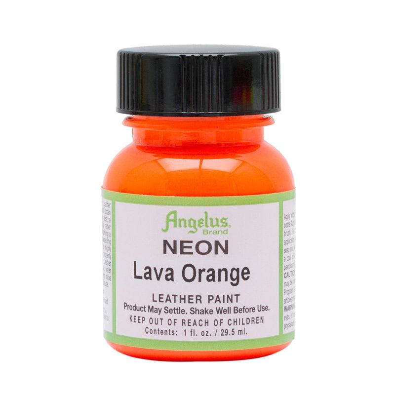 Angelus Leather Paint Neon Lava Orange 29.5ml - Funky Home Crafts