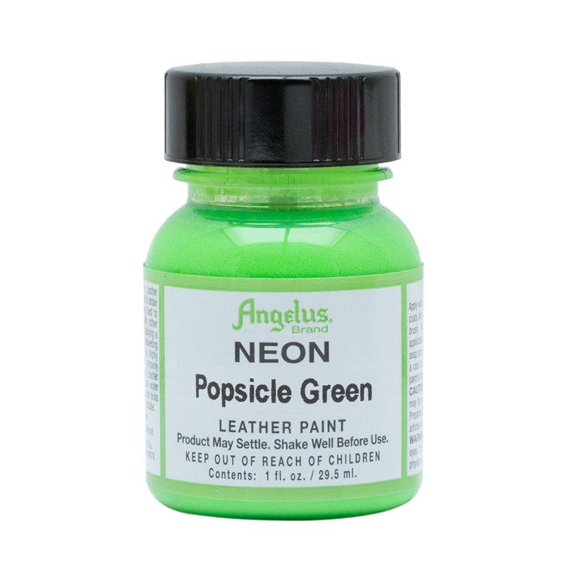 Angelus Leather Paint Neon Popsicle Green 29.5ml - Funky Home Crafts