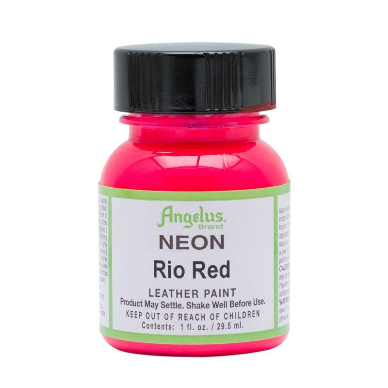 Angelus Leather Paint Neon Rio Red 29.5ml - Funky Home Crafts