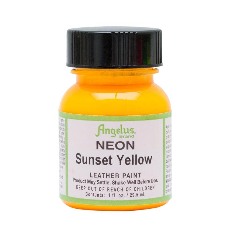 Angelus Leather Paint Neon Sunset Yellow 29.5ml - Funky Home Crafts