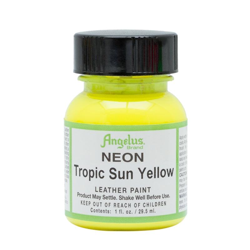 Angelus Leather Paint Neon Tropic Sun Yellow 29.5ml - Funky Home Crafts