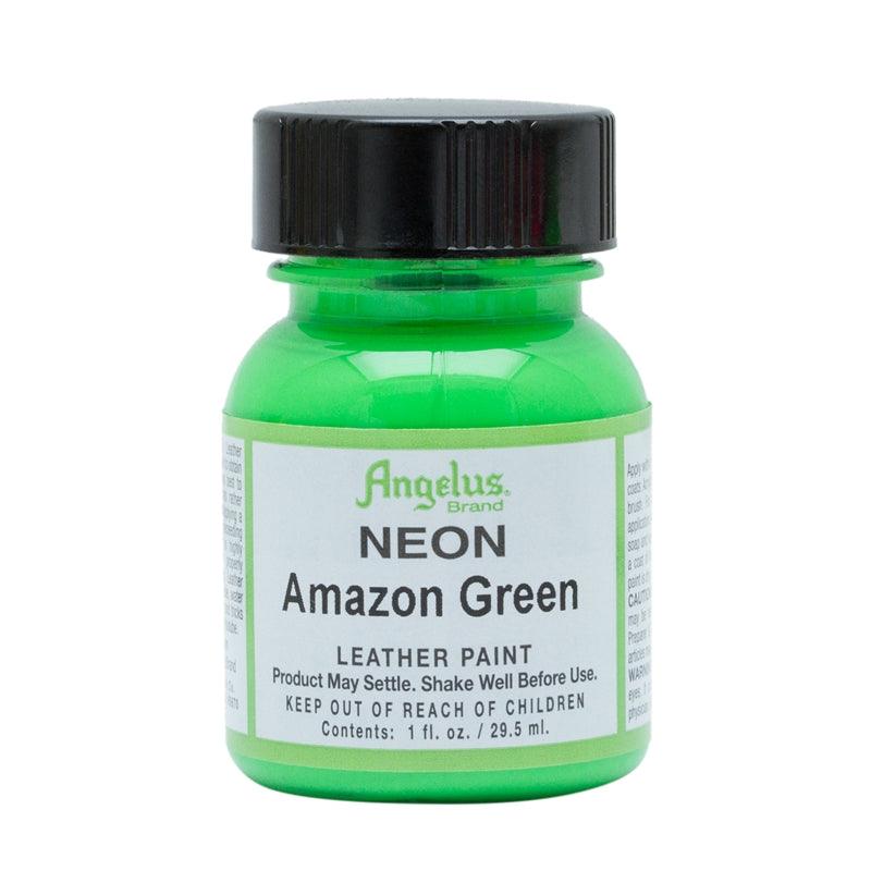 Angelus Leather Paint Neon Amazon Green 29.5ml - Funky Home Crafts